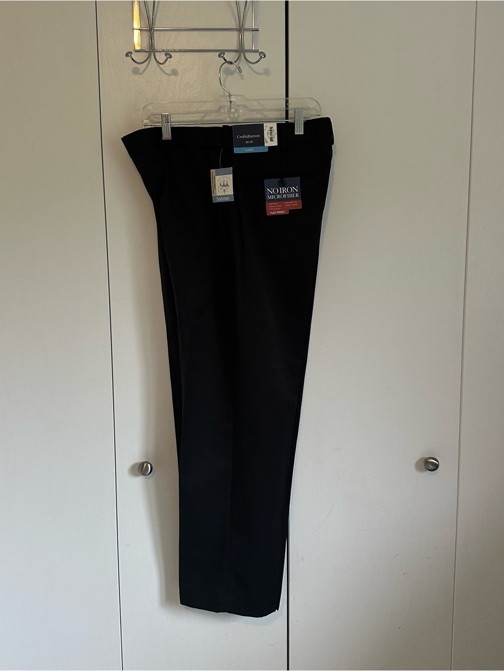 NWT Croft & Barrow Men's Dress Pants Black Classic Fit 34x29